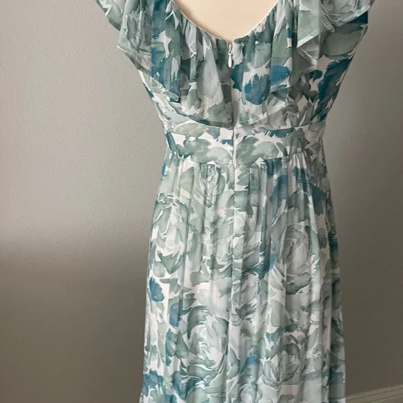 Calvin Klein Teal and White Floral Maxi Dress - Picture 4 of 7